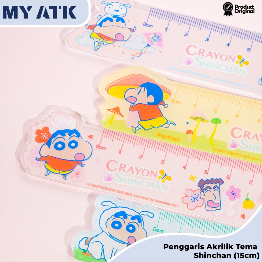 

1PCS Penggaris 15cm Crayon Shinchan/ Ruler Pengukur Premium Lucu Kartun