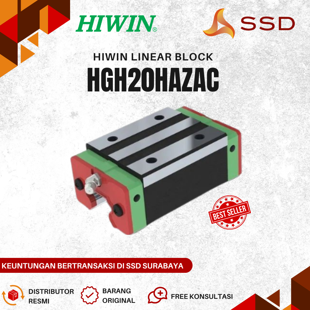 Hiwin HGH20HAZAC / HGH20HA / HGH20H Linear Block Only