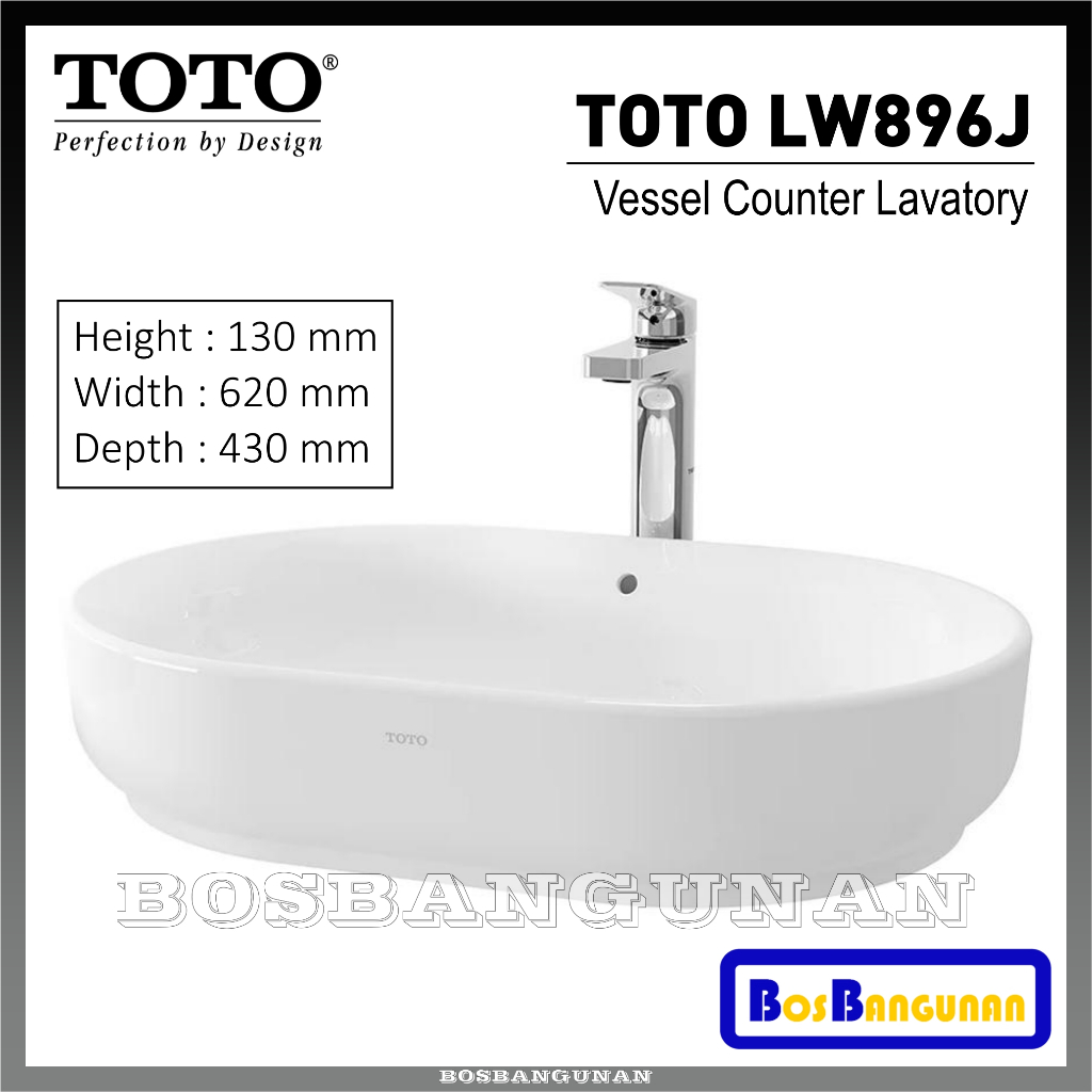 Wastafel TOTO LW896J / Wastafel Meja TOTO LW 896 J / Counter Wastafel TOTO / Vessel Counter Lavatory
