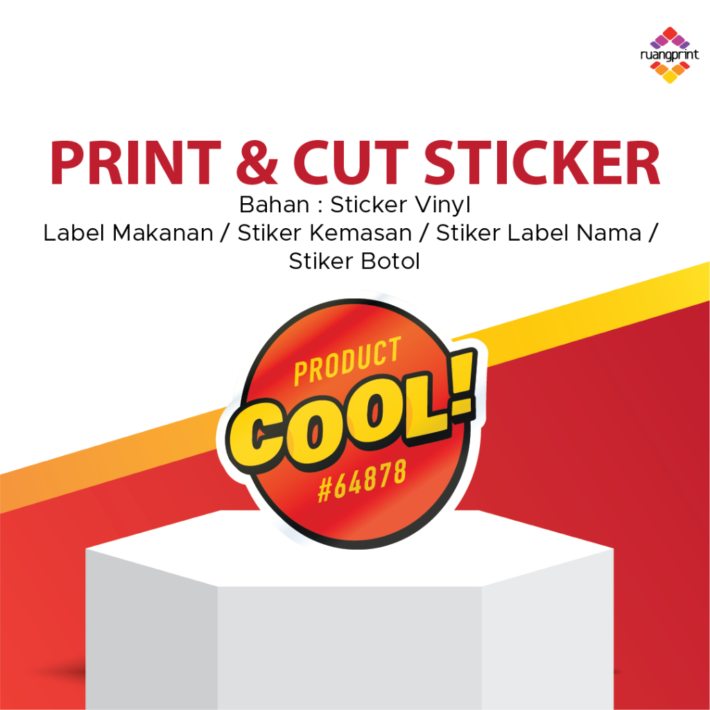 

Print & Cut Sticker Vinyl A3 stiker label makanan / stiker kemasan / stiker label nama / stiker botol
