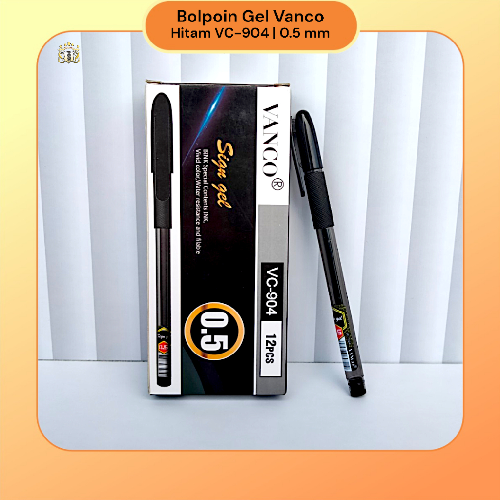 Bolpoin Gel / Pulpen Vanco VC-904 0.5mm sign gel Hitam Batik