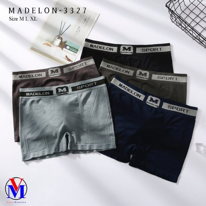 3pcs Boxer pria GUDA 6688 / Madelon 3327 / Celana boxer pria guda / celana dalam pria boxer
