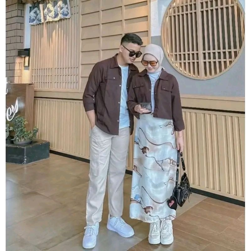 Richie Jeans_2 PCS Jaket Semi Parka Couple Crop baju Couple Pasangan COD