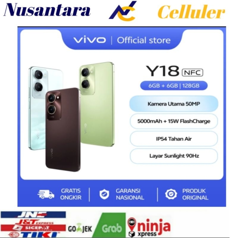 HP VIVO Y18 NFC RAM 6 GB ROM 128 GB - Vivo Y18 6/128 GB - Garansi Resmi