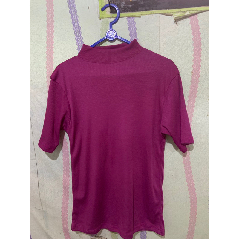 Preloved kaos Turtleneck - MAGENTA
