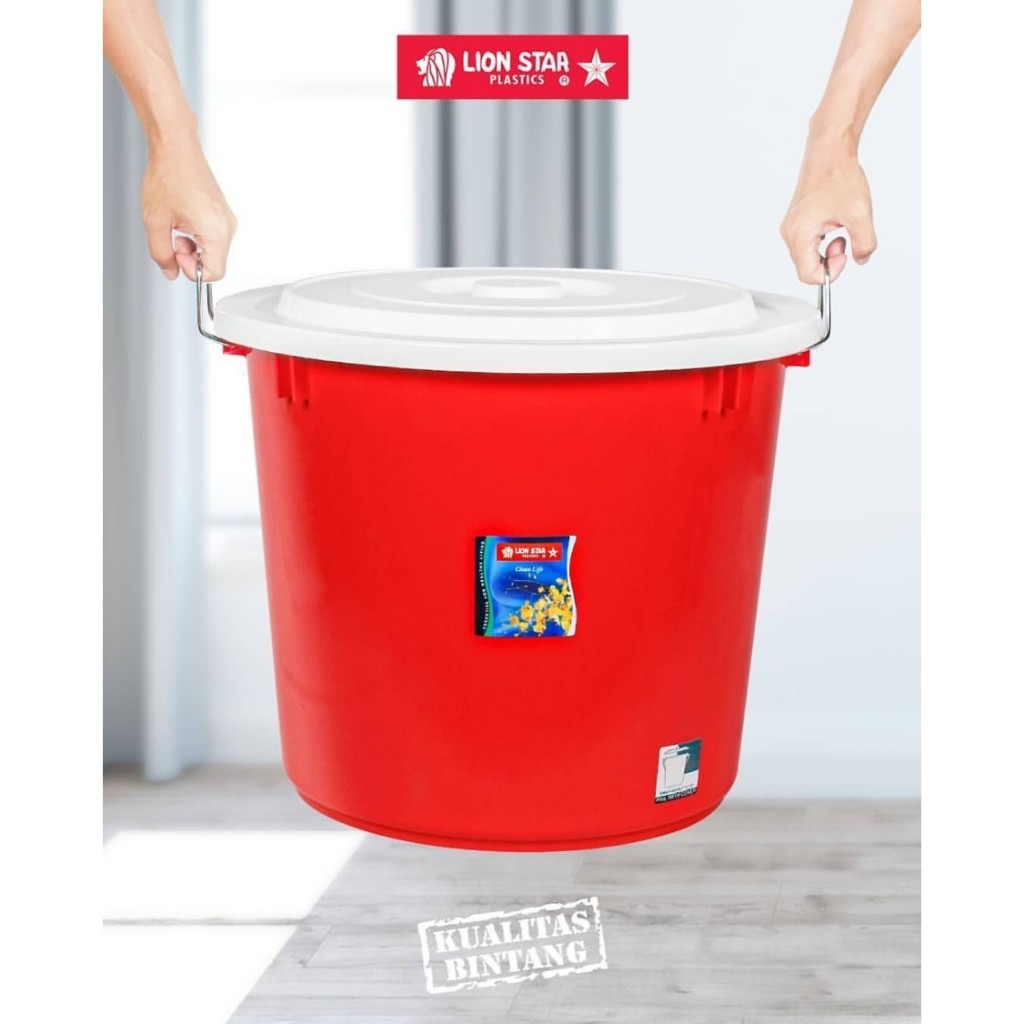 LION STAR Ember Plastik/ Ember Jumbo Pail 38 Litres PC-9 Ember + Tutup