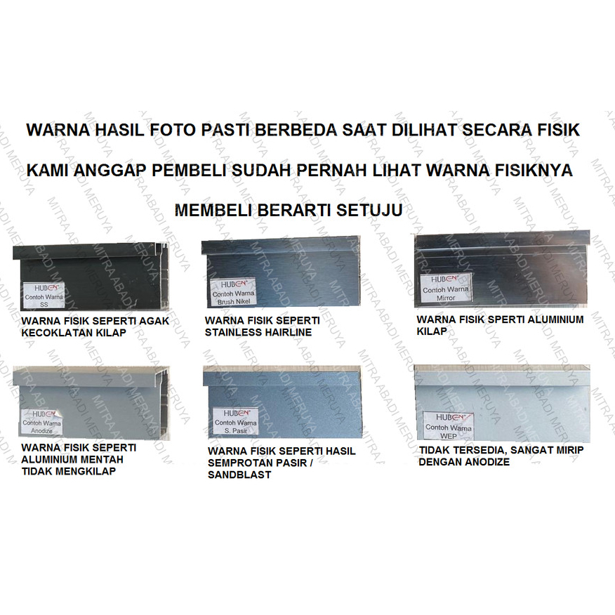 RTY Profil Frame Handle Alumunium Aluminium HUBEN EA 17 EA17 EA-17