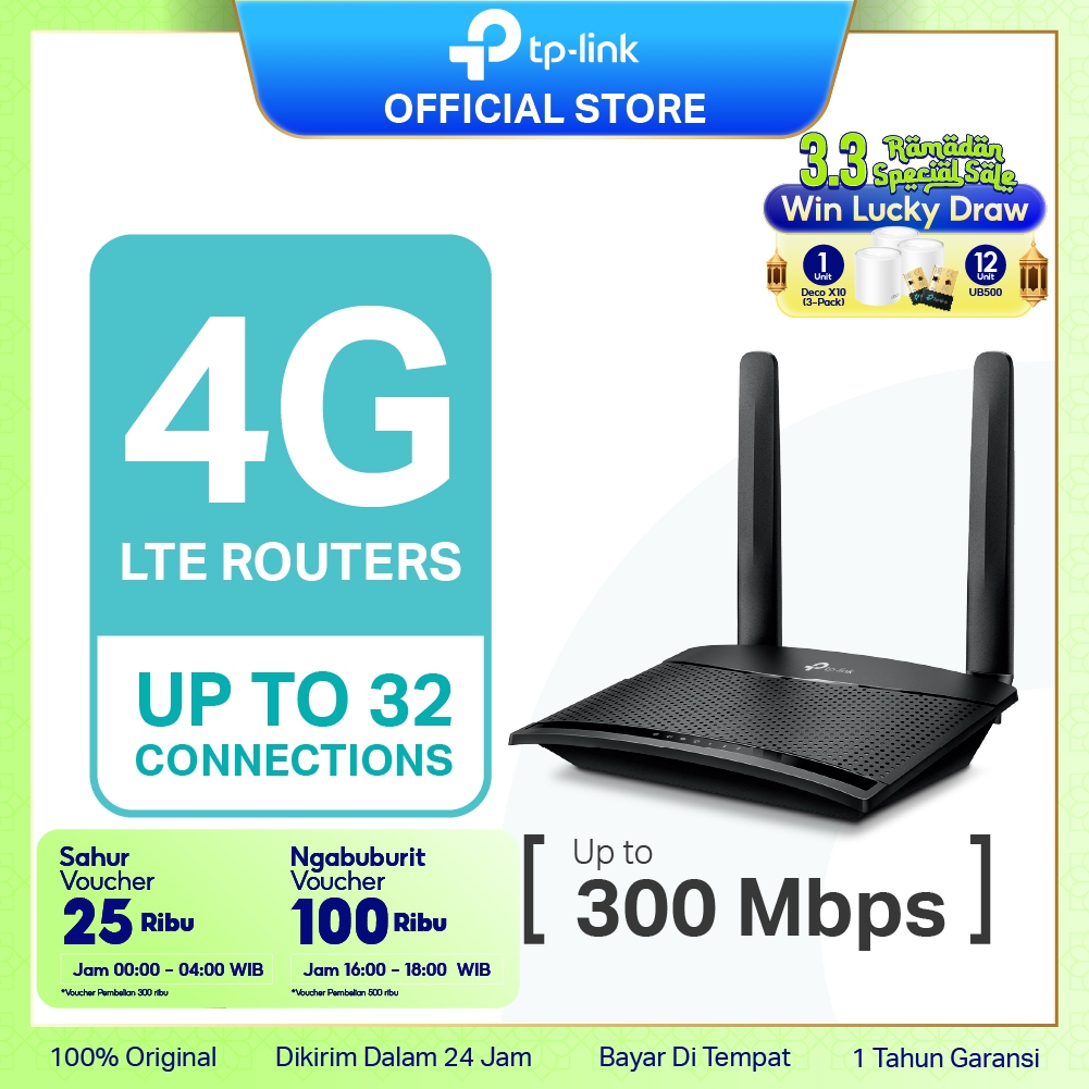 TP-Link 4G WiFi Modem MR100 MR105 MR6400 LTE Router All Operator SIM Card telkomsel Wireless