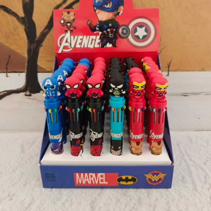 

pen 10 WARNA SUPERHERO AVENGERS SPIDERMAN / pena cetek 10 warna