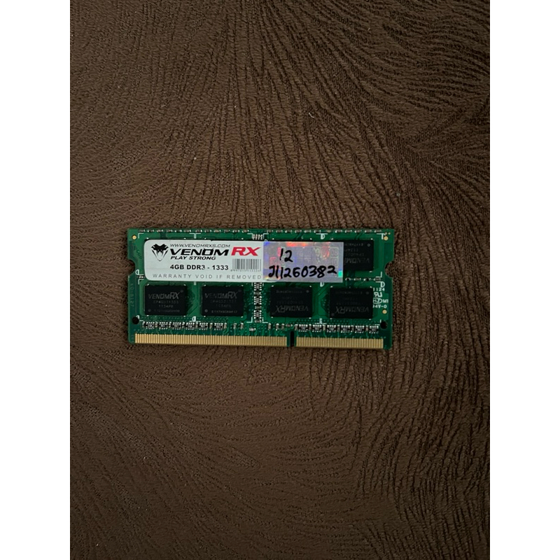 memory / RAM Laptop venom RX 4GB DDR3 - 1333 bekas masih berfungsi