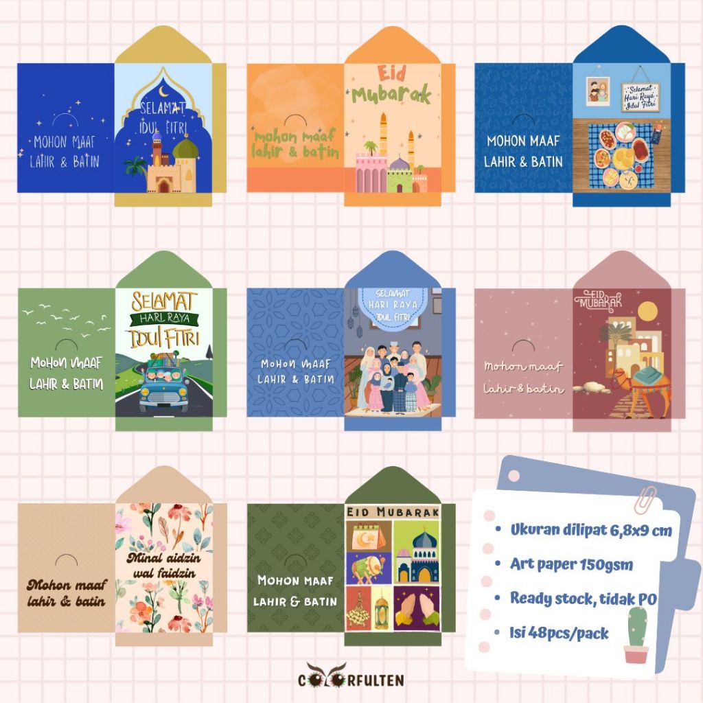 

MIX ISI 48PCS AMPLOP LEBARAN/AMPLOP THR LEBARAN/AMPLOP ANGPAO IDUL FITRI/AMPLOP ANGPAO 6,8 x 9 CM