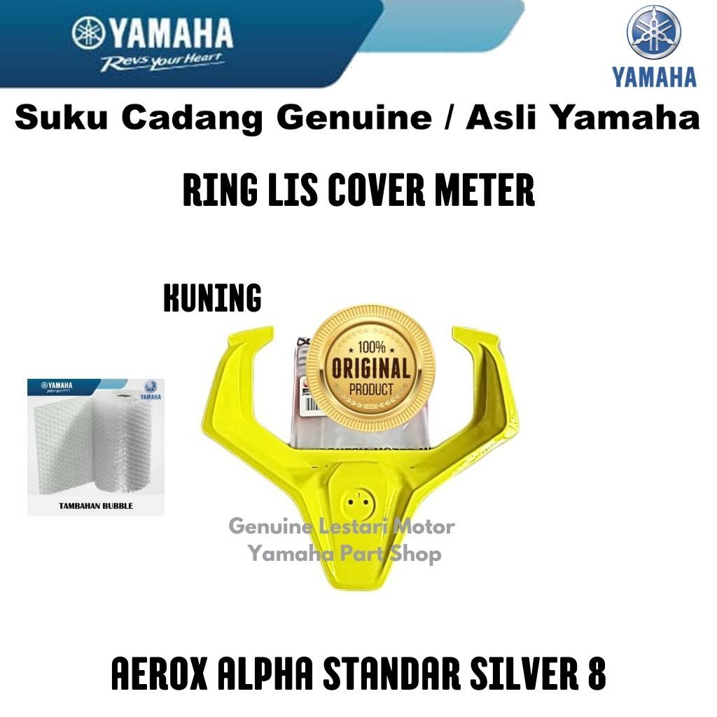 Cover Meter Ring Lis Speedometer Kuning Aerox Alpha Standar Silver 8 Asli Yamaha Surabaya
