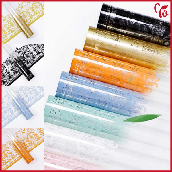 

20 Lembar Flower Wrapping Paper Brocade Kertas Bunga Cellophane Kertas Buket KB6129