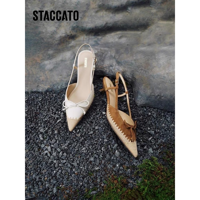 NEW TerMurah ORIGINAL Staccato Official 9ER82-018 High Heels - Beige Brown White Sepatu Hak Tinggi W