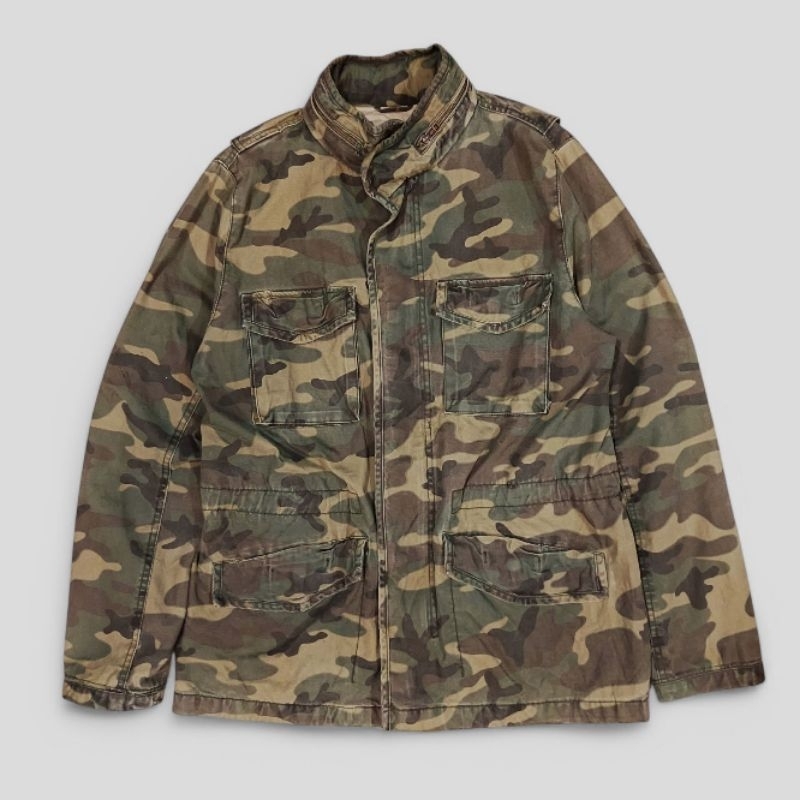 GAP Camo Canvas Field Parka Jacket M65 - Jaket Pria Military Utility Camouflage Loreng Tebal Branded