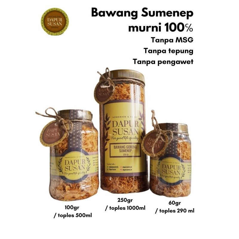 

Bawang Goreng Sumenep 100gr homemade murni tanpa campuran DapurSusan