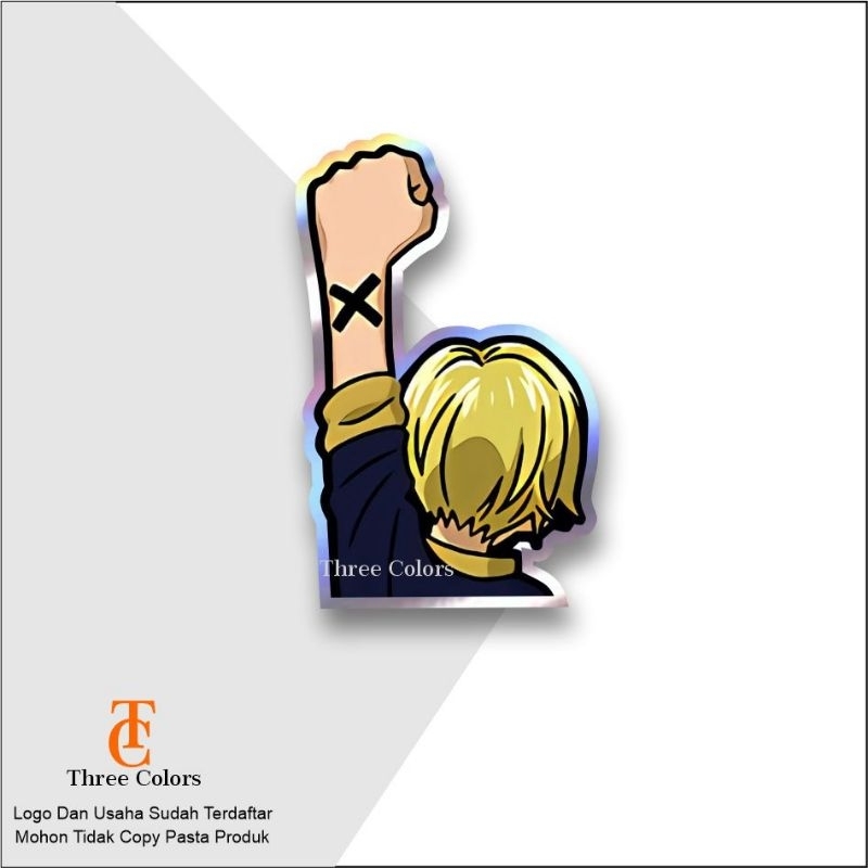 

#22, stiker sanji, one piece anime sanji hologram