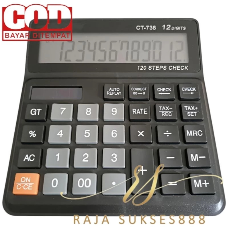 

Kalkulator Dagang sdc 738 ct 738 12 digit Calculator Warna Hitam