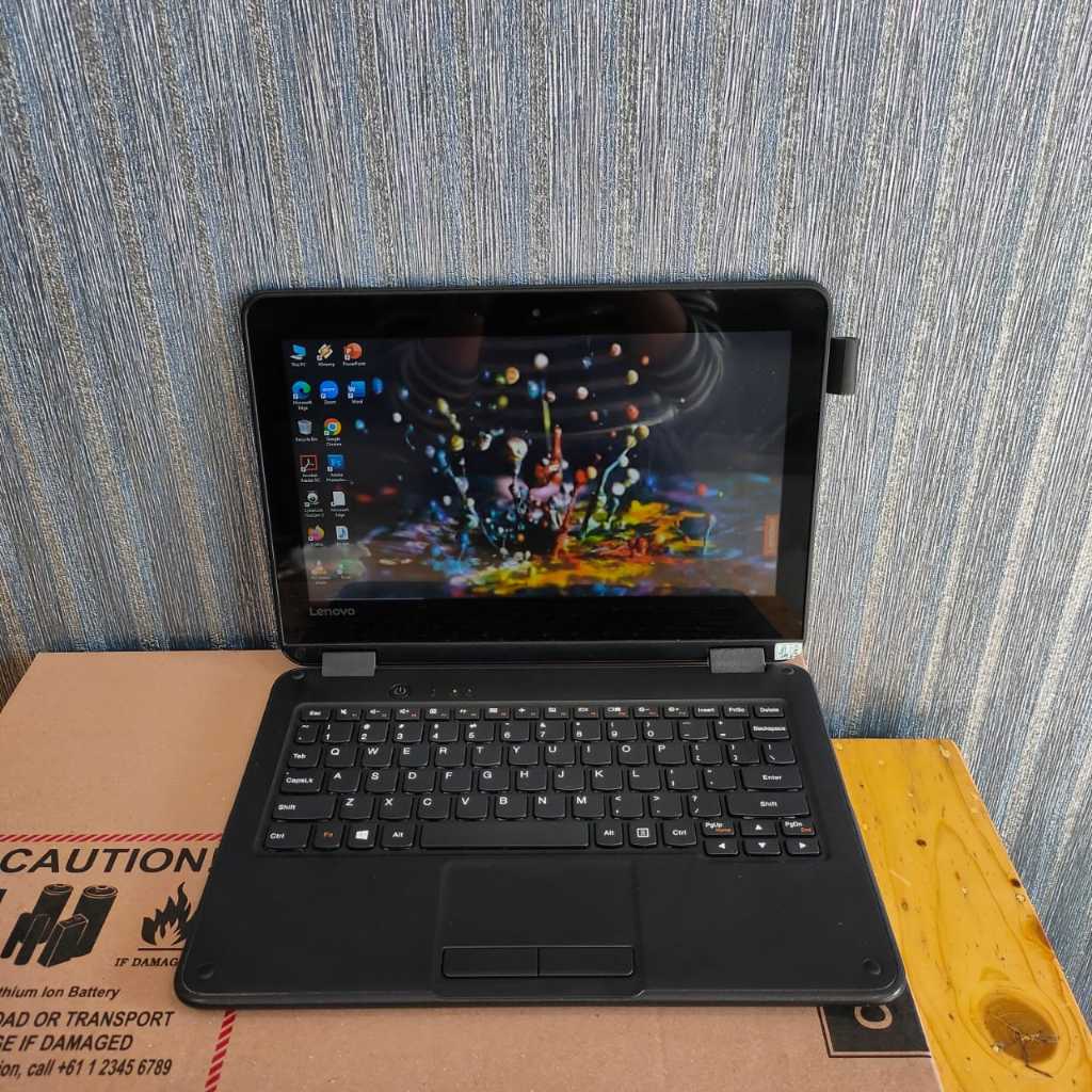 Nb Lenovo 300e , (Touchscreen) Tablet, Bisa Jadi Tablet, Layar Flip, Pentium-N4200, Ram  4Gb/128Gb, 
