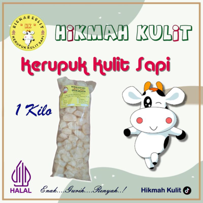 

HIKMAH KULIT - kerupuk kulit sapi original 1 kg / snack cemilan gurih renyah