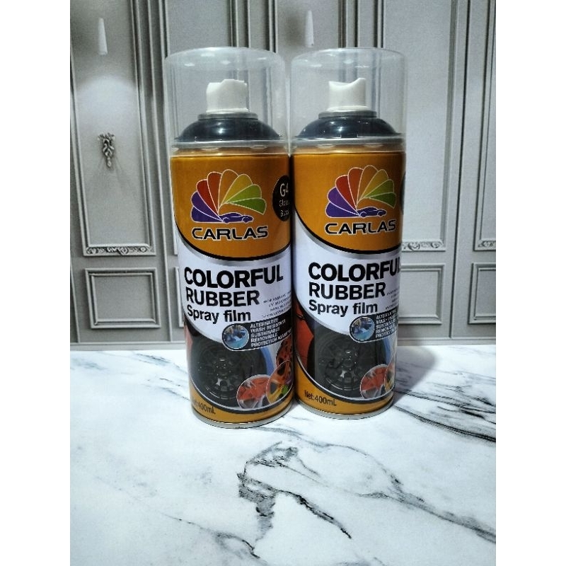 Carlas Rubber Paint Spray-Cat Pilox Karet- Black Glossy - Hitam
