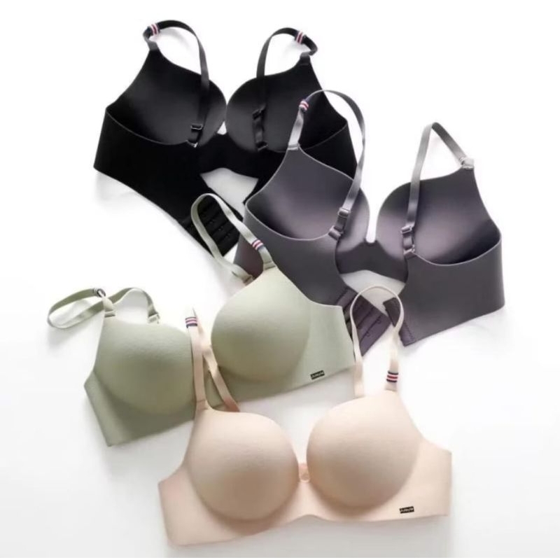 Paket Murah [1 Set 4 pcs] Sport BH Wanita BRA Push Up Tanpa Kawat Seamless Jutsyle Pengait 3 tali Ny