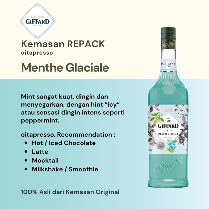 

REPACK - Giffard Menthe Glaciale Syrup [30, 50, 100] g