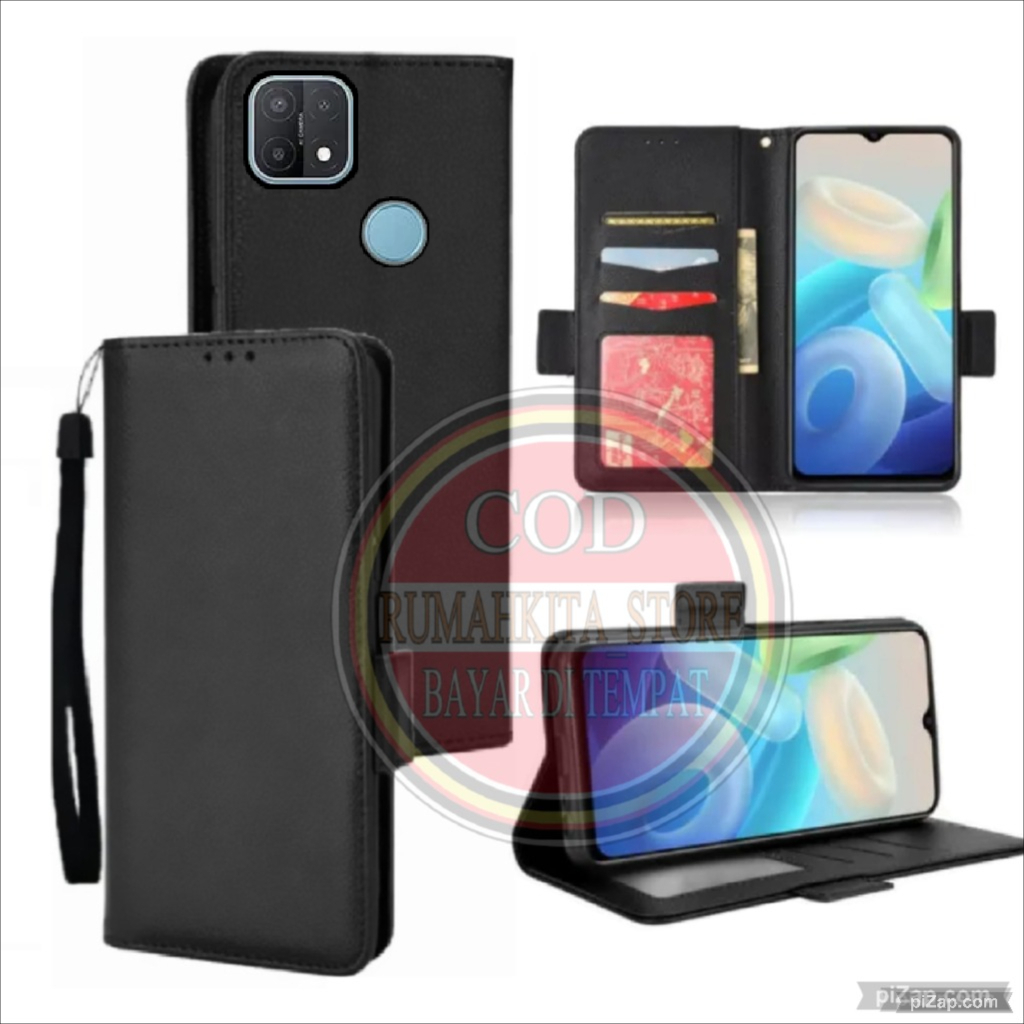 CASE HP OPPO A15/A15s FLIP LEATHER CASE PREMIUM-FLIP WALLET CASE KULIT- CASING DOMPET-FLIP