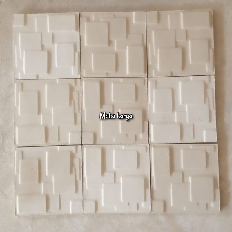 wall panel 3D panel beton motif kotak