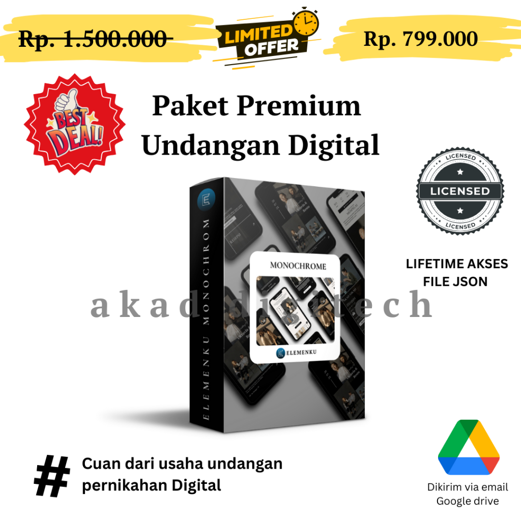 Tamplate usaha Undangan Pernikahan Elementor Siap Pakai