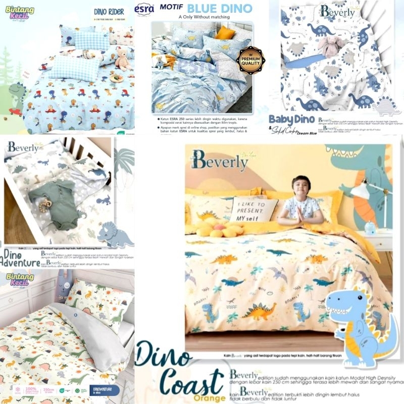 BEDCOVER + SPREI KATUN LOKAL ESRA STAR MOTIF DINO