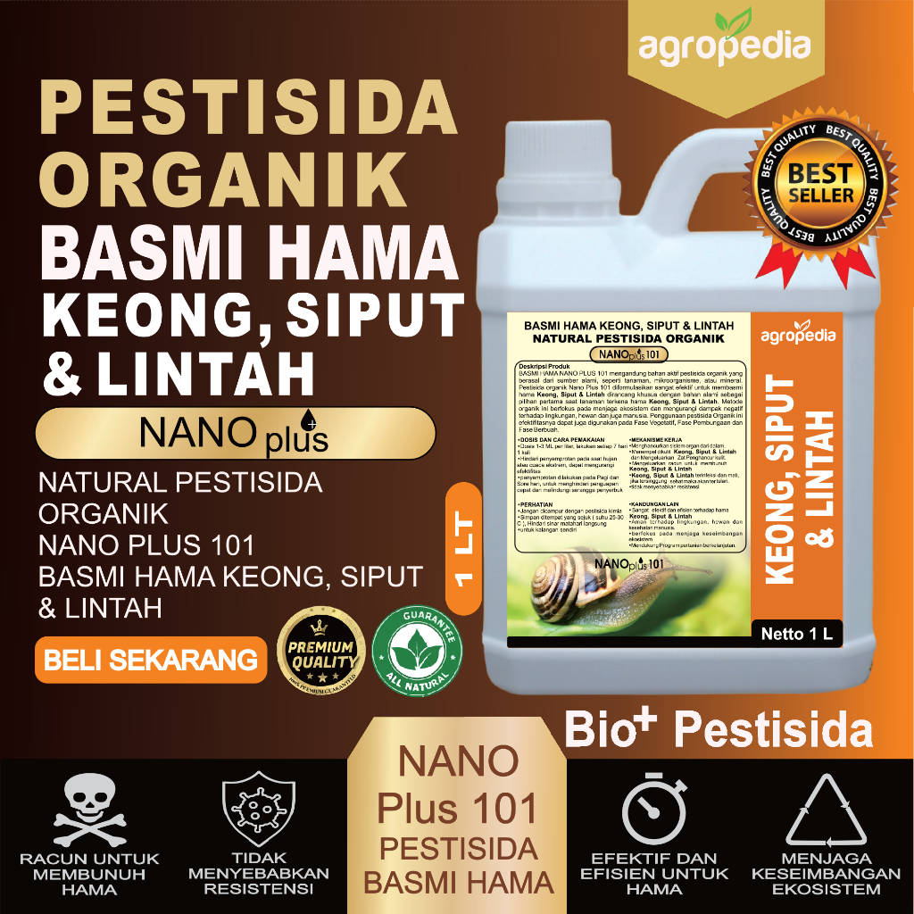 Pestisida Organik Cair / Pembasmi Hama Keong, Siput & Lintah / Pestisida Nabati Semprot / Pestisida 