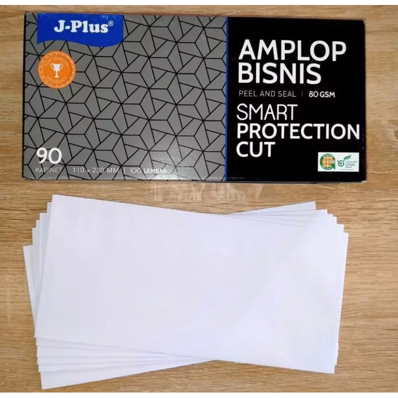 

Amplop Putih Polos JPlus 90 Cabinet 80gsm (+ Seal) | per pack isi 100 lembar
