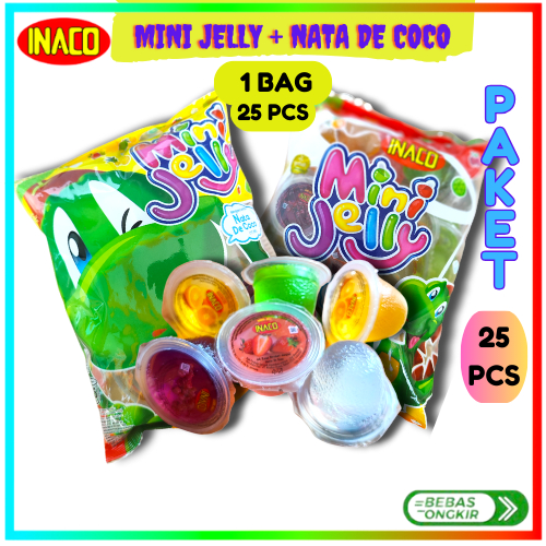 

INACO AGER MINI JELLY ' 25 S, PAKET 1 BAG ISI 25 PCS Rendah gula Fruity isi 25 cup Jeli Makanan Food