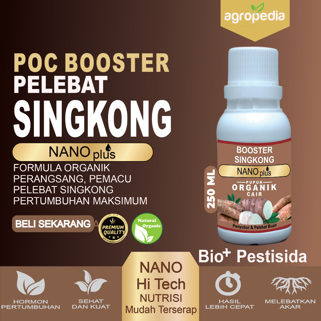 NANOplus Pupuk BOOSTER Tanaman Umbi Singkong, Nutrisi Pupuk Cair  Umbi Singkong , Pupuk Pelebat Tana