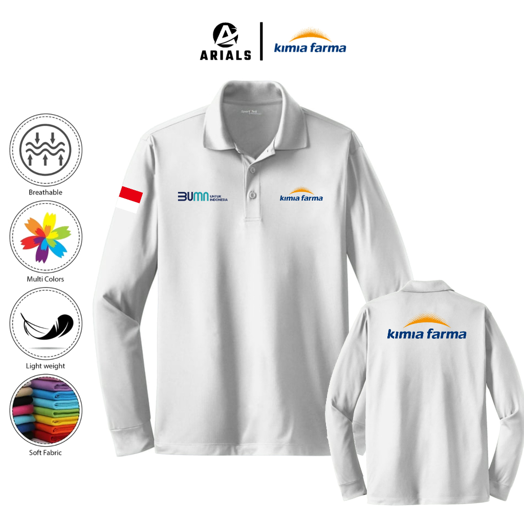 Arials Polo shirt Baju Kaos Kerah Lengan Panjang Kimia Farma BUMN Untuk Indonesia