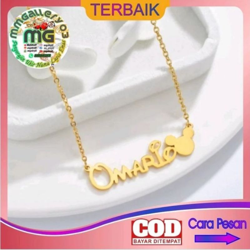 MG•Kalung Nama Anak Titanium Asli // Kalung Anak Titanium Lapis Emas Anti Karat