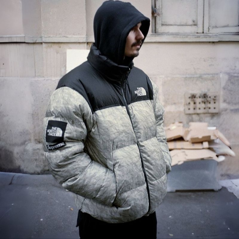 Supreme x The North Face Paper Print Nuptse Jacket