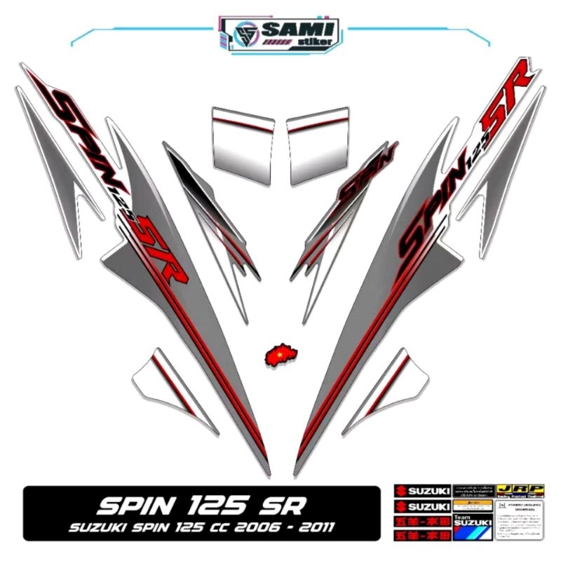 STRIPING SUZUKI SPIN 125 SR MOTIF 4 2006-2011 STICKER DECAL SPIN 125 SR STIKER SPIN 125 SR