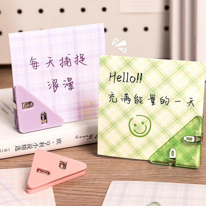 

Paper Clip Segitiga Warna-Warni Klip Sudut Penjepit Buku Akrilik Penjepit Kertas Binder Plastik Clips Book & Paper AL