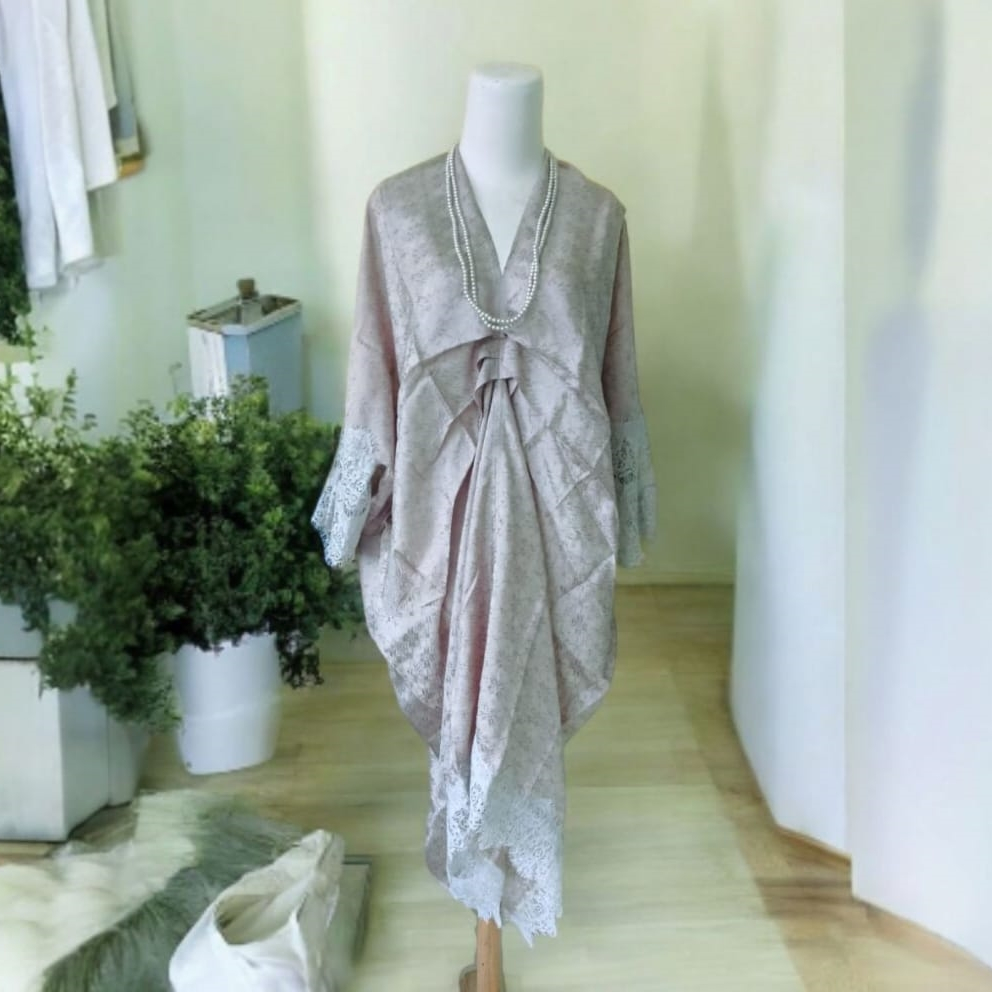 KAFTAN POLOS RENDA BATIK VISCOSE - KAFTAN LACE BATIK VISCOSE By UzBatik