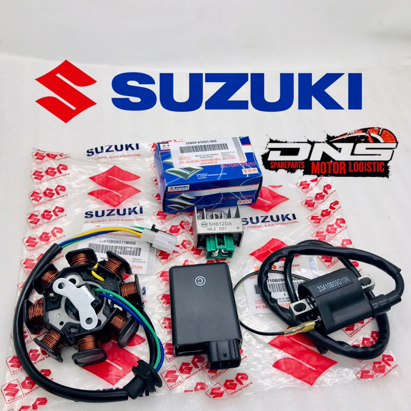 PAKET PENGAPIAN 4 ITEM(spul+cdi+kiprok+coil)SUZUKI SMASH 110 OLD SMASH 110 NEW ORIGINAL SGP