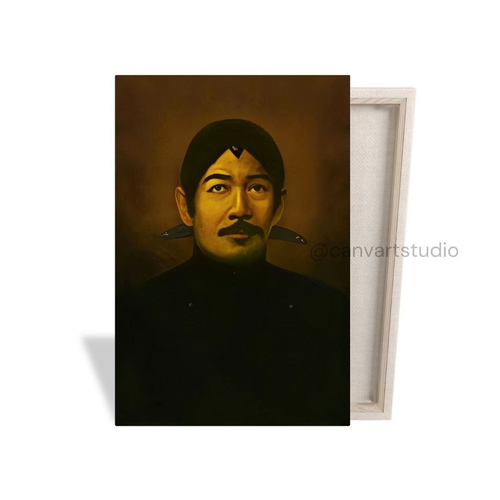 Lukisan Cetak Canvas Panembahan Senopati Art Poster Bingkai Kayu Spanram