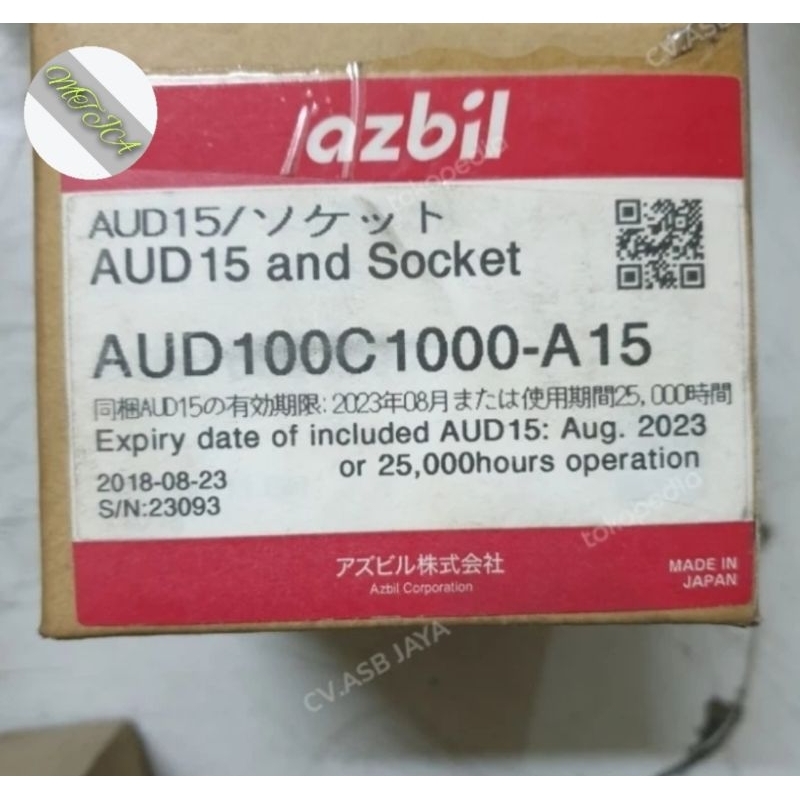 azbil  AUD 100C1000-A15. ( Flame Detector Lampu  AUD15C1000+Soket)