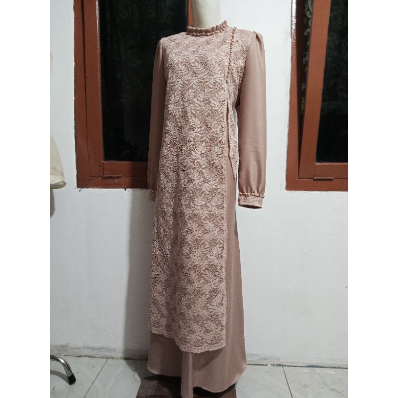 gamis brukat kombinasi