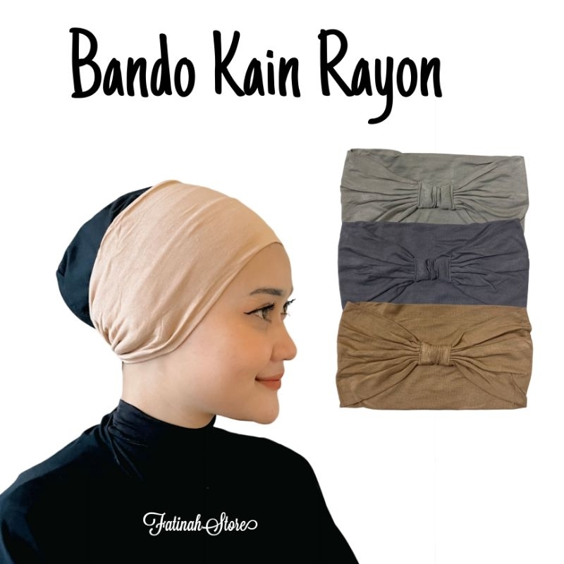 Bando Karet Kain Rayon Bandana Iner Jilbab