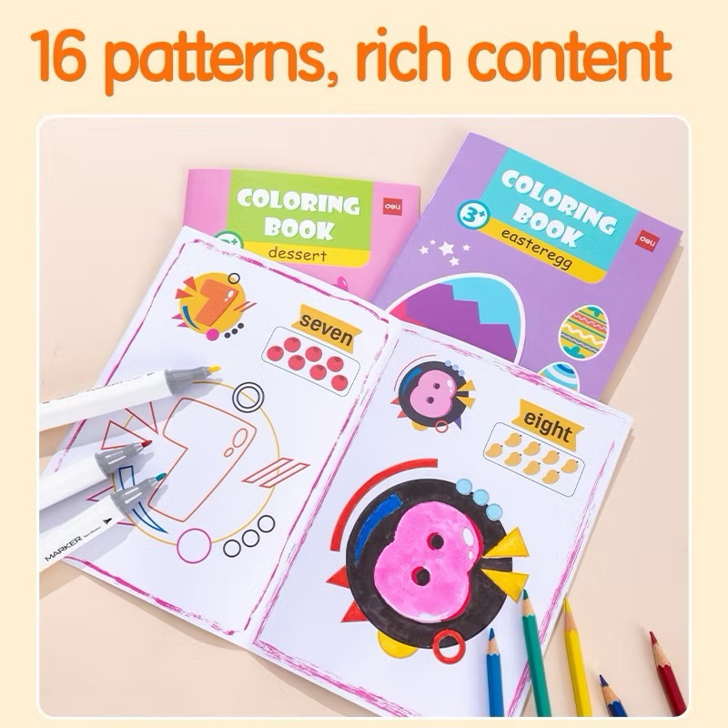 Buku GAMBAR MEWARNAI Ekstra Besar / Coloring Book 16 Macam Gambar