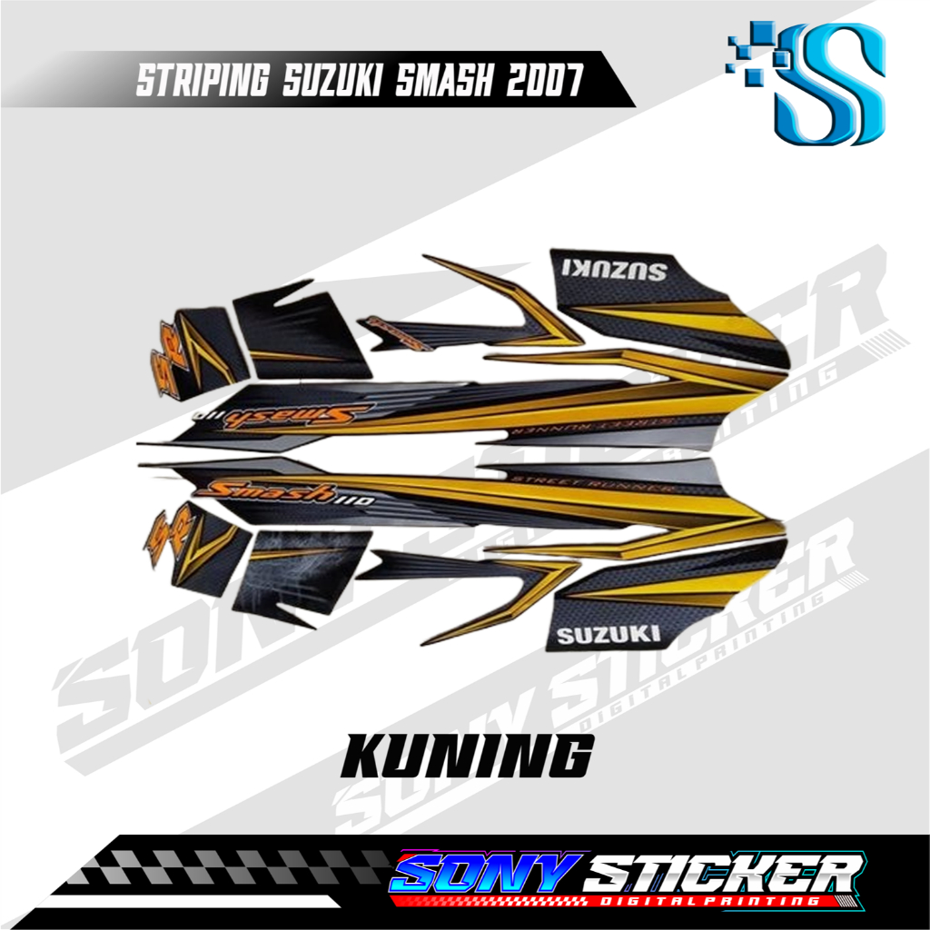 Striping Murah Dan Lengkap - Sticker Striping List Body Motor Smash SR 110 2007 - Striping Standar S
