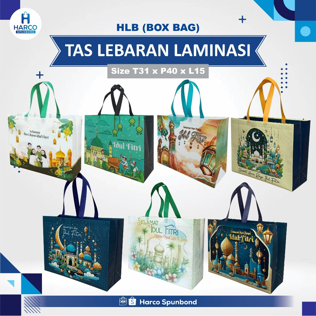 

Tas Parcel Lebaran Laminasi | Goodie Bag Idul Fitri | Tas Bingkisan Lebaran | Tas Hampers Idul Fitri | Tas Sembako Lebaran Uk. 31x40x15