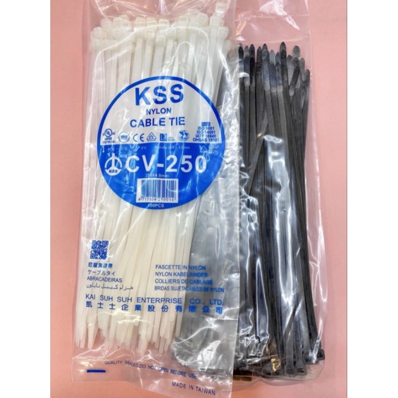 

Cable Ties Merk KSS tipe CV-250 - Ukuran 250x4.8 mm - Made in Taiwan Tali Ties Kabel Tis